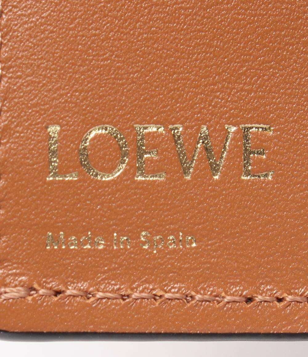 美品 LOEWE 三つ折り財布 アナグラム リピート バーティカル ウォレット レディース ロエベ