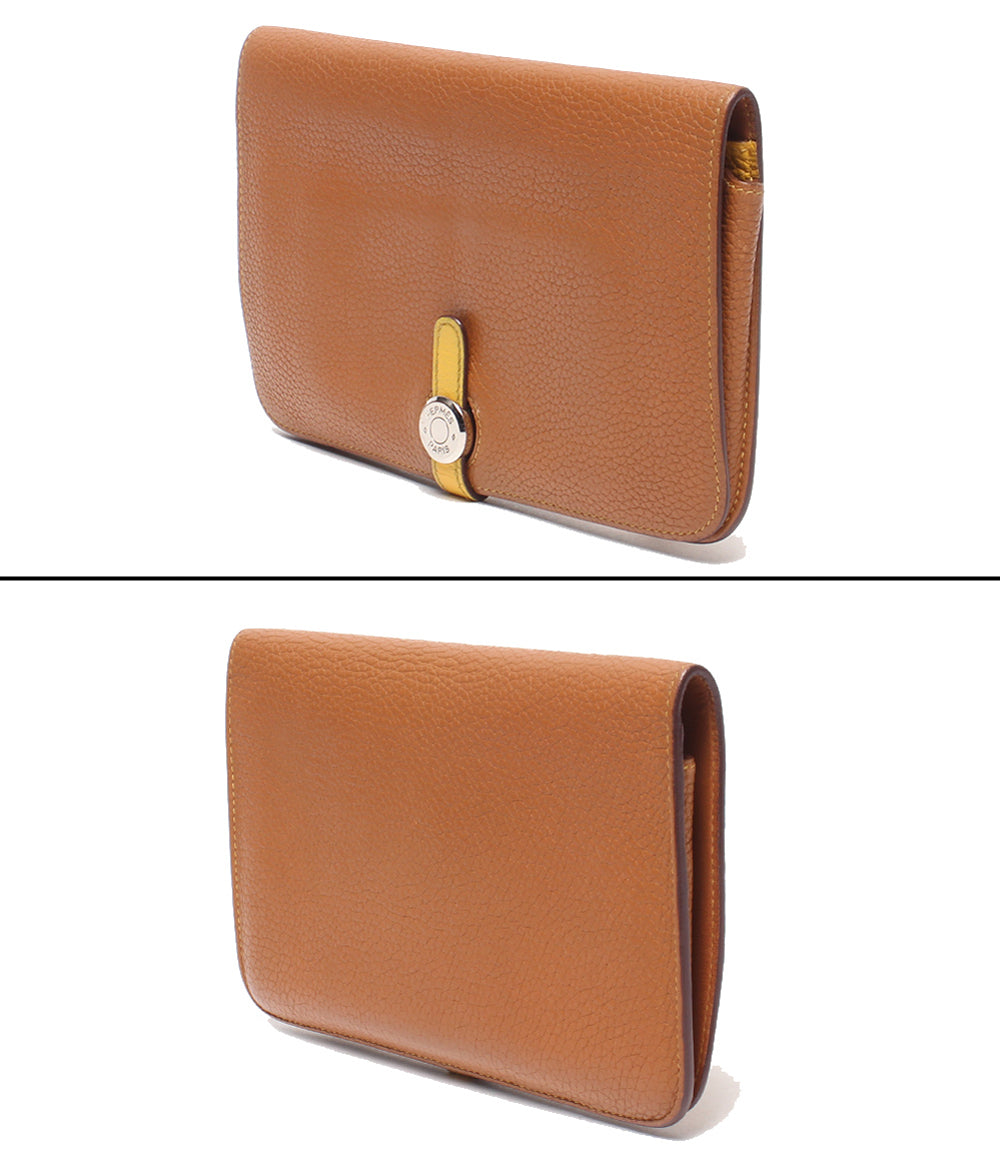 HERMES 長財布 □M刻印 シルバー金具 バイカラー ドゴンGM レディース エルメス