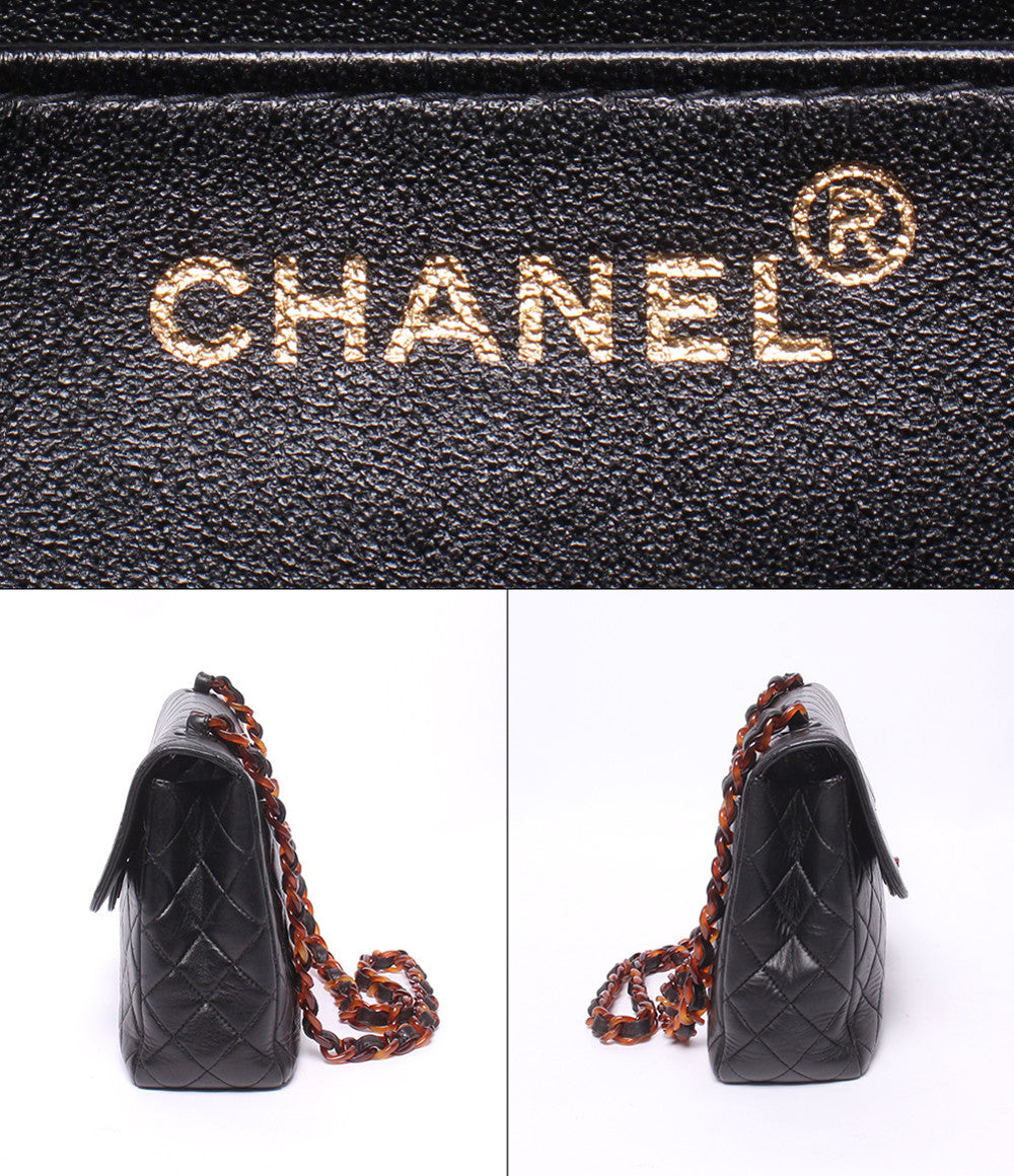 CHANEL チェーンショルダーバッグ 肩掛け 斜め掛け ゴールド金具 4番台 デカマトラッセ シングルチェーン シングルフラップ レディース シャネル