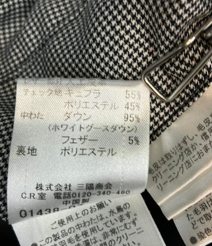 BURBERRY BLACK LABEL ダウンジャケット 千鳥格子 2WAY ジップ スナップボタン BMP26-325-06 メンズ SIZE S バーバリーブラックレーベル