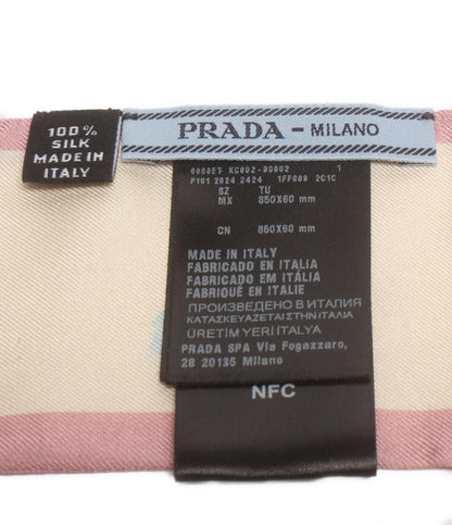 美品 プラダ シルクツイルスキニースカーフ シルク100% レディース PRADA