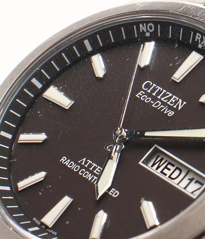 CITIZEN 腕時計 アテッサ ATTESA ソーラー ブラック メンズ シチズン