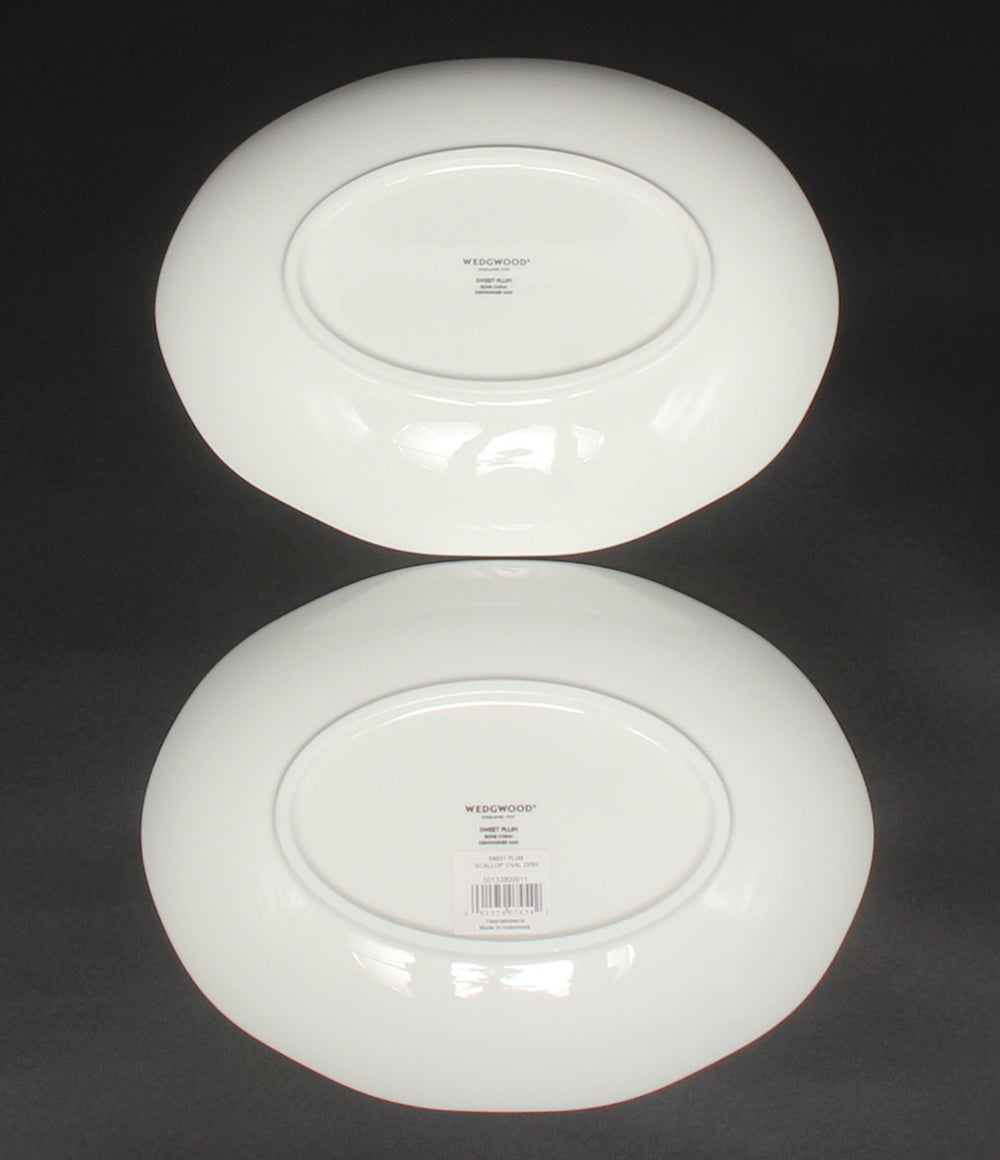 美品 WEDGWOOD オーバルディッシュ 皿 2点セット 26cm スウィートプラム ウェッジウッド