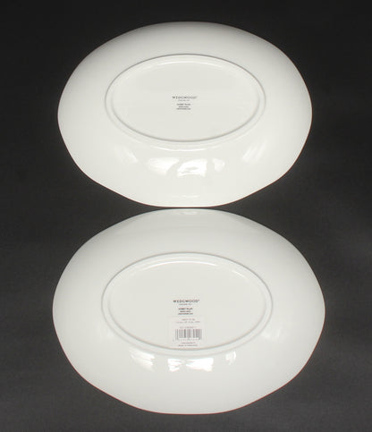 美品 WEDGWOOD オーバルディッシュ 皿 2点セット 26cm スウィートプラム ウェッジウッド