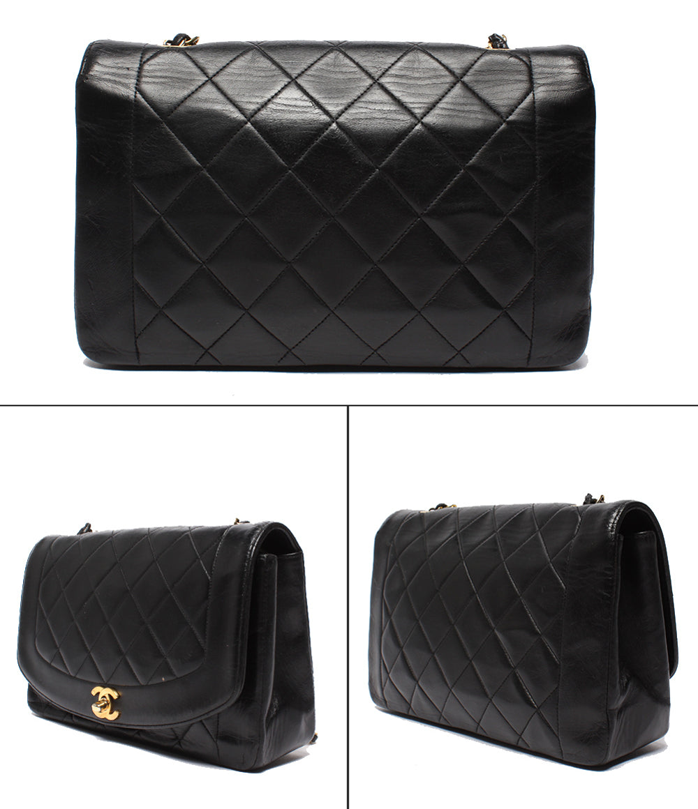 CHANEL チェーンショルダーバッグ ゴールド金具 マトラッセ 2番台 シングルチェーン シングルフラップ ダイアナ25 A01165 レディース シャネル