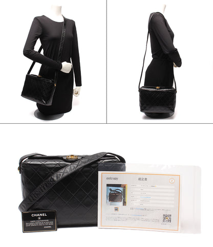 CHANEL ショルダーバッグ 肩掛け 斜め掛け ゴールド金具 2番台 マトラッセ レディース シャネル