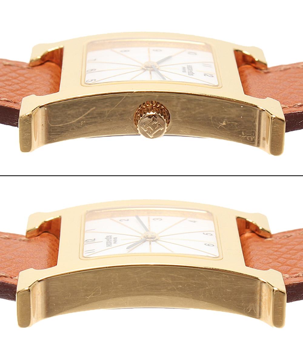 HERMES 腕時計 Hウォッチ □H刻印 クオーツ ホワイト HH1.201 レディース エルメス