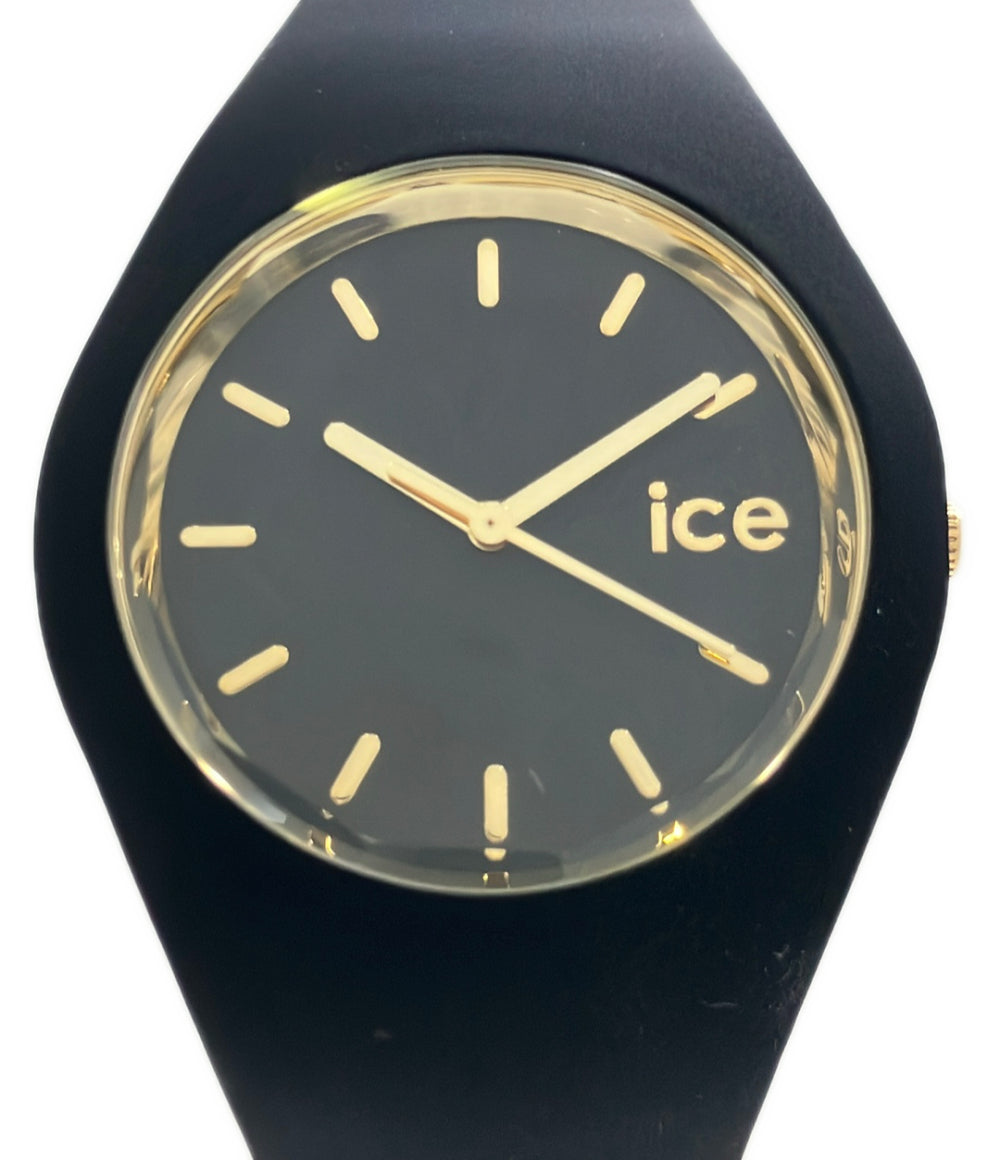 美品 ice watch 腕時計 クオーツ ブラック ユニセックス アイスウォッチ