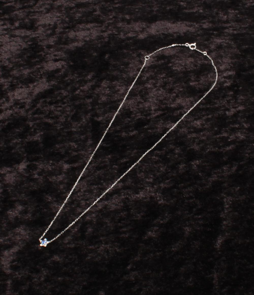 美品 ヨンドシー ネックレス K10 サファイア フラワーモチーフ レディース 4℃