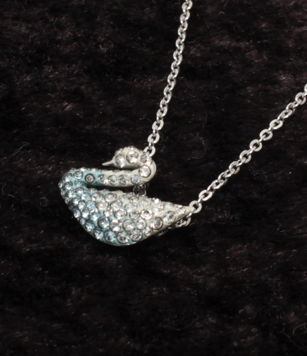 美品 SWAROVSKI ネックレス スワンモチーフ 白鳥モチーフ レディース