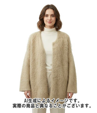 MUSE DEUXIEME CLASSE 長袖カーディガン  GY70  クールネック 23-080-520-4050-1-0 レディース ミューズ ドゥ ドゥーズィエム クラス