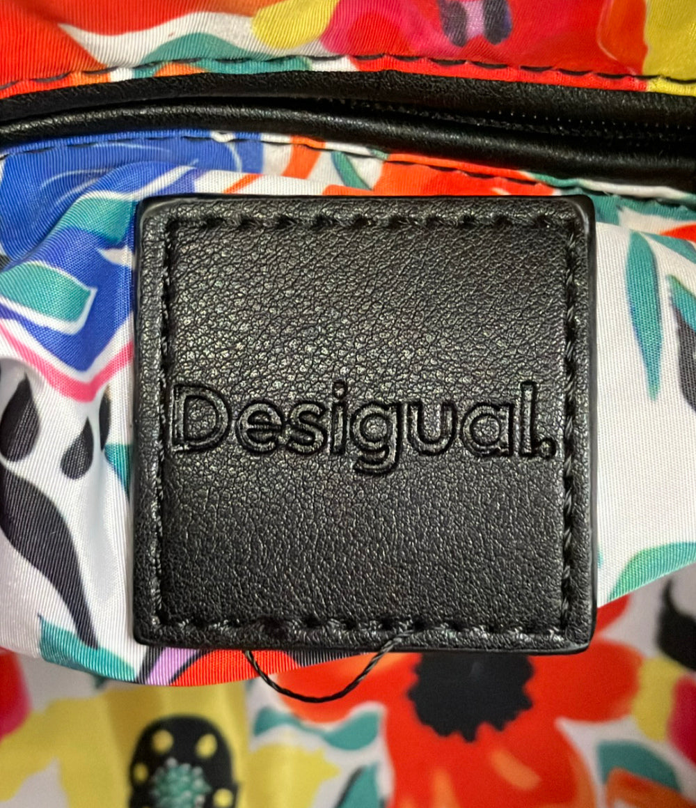 美品 Desigual ハンドバッグ ショルダーバッグ 2WAY 斜め掛け 花柄 レディース デジグアル