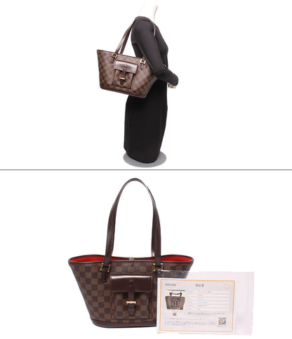 LOUIS VUITTON トートバッグ ショルダーバッグ 肩掛け マノスクPM ダミエ エベヌ N51121 レディース ルイ・ヴィトン