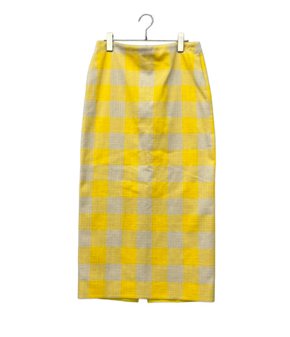 Drawer ロングスカート バックスリット ブロックチェック 23SS 6524-299-1718 レディース ドゥロワー
