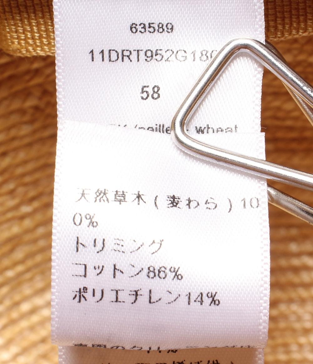 美品 クリスチャンディオール 麦わら帽子 ストローハット レディース SIZE 58 Christian Dior