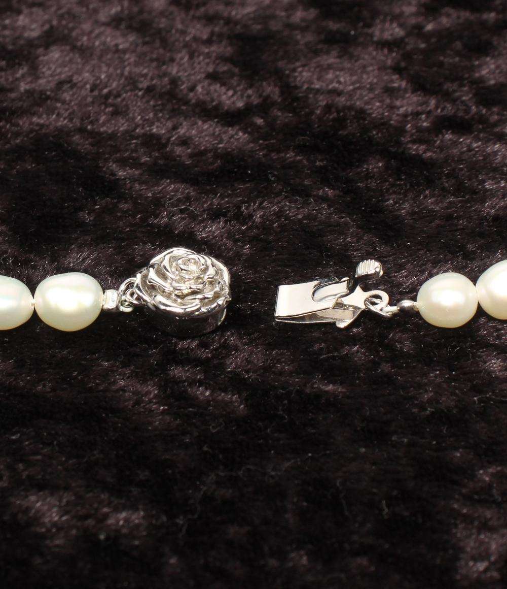 美品 ネックレス SILVER 淡水パール約4×5mm