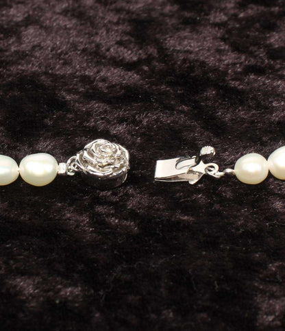 美品 ネックレス SILVER 淡水パール約4×5mm