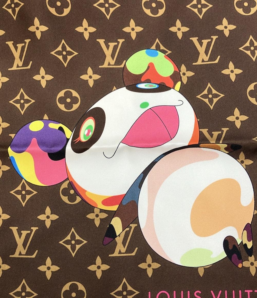 美品 LOUIS VUITTON スカーフ シルク100% LV×TM カレ70 スーパーフラット モノグラム M96274 レディース ルイ・ヴィトン