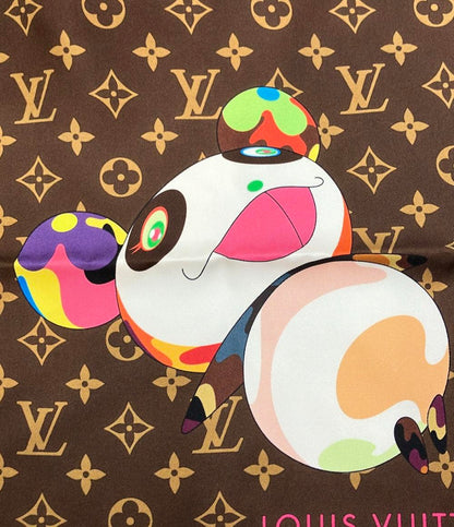 美品 LOUIS VUITTON スカーフ シルク100% LV×TM カレ70 スーパーフラット モノグラム M96274 レディース ルイ・ヴィトン
