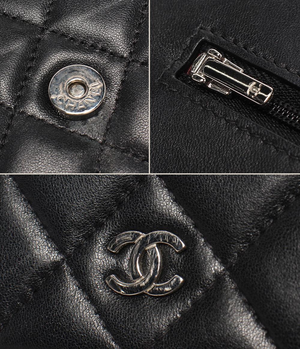 CHANEL チェーンショルダーバッグ チェーンショルダーウォレット ラムスキン シルバー金具 マトラッセ レディース シャネル