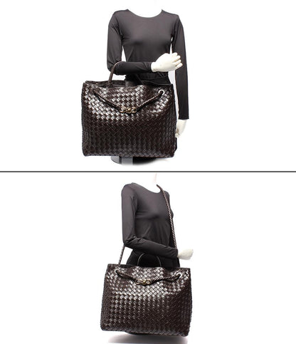 ボッテガ・ヴェネタ 2wa ハンドバッグ ショルダー トートバッグ 肩掛け 斜め掛け アンディアーモ ラージ イントレチャート レディース BOTTEGA VENETA