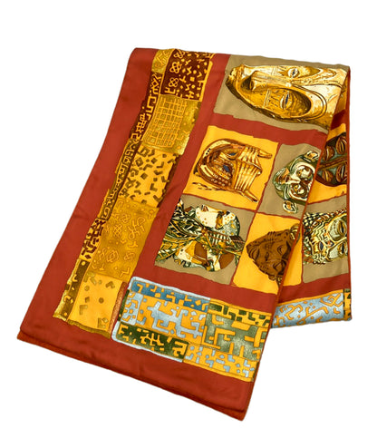 美品 HERMES マフラー シルク100% アンゴラ100% ペルソナ レディース エルメス