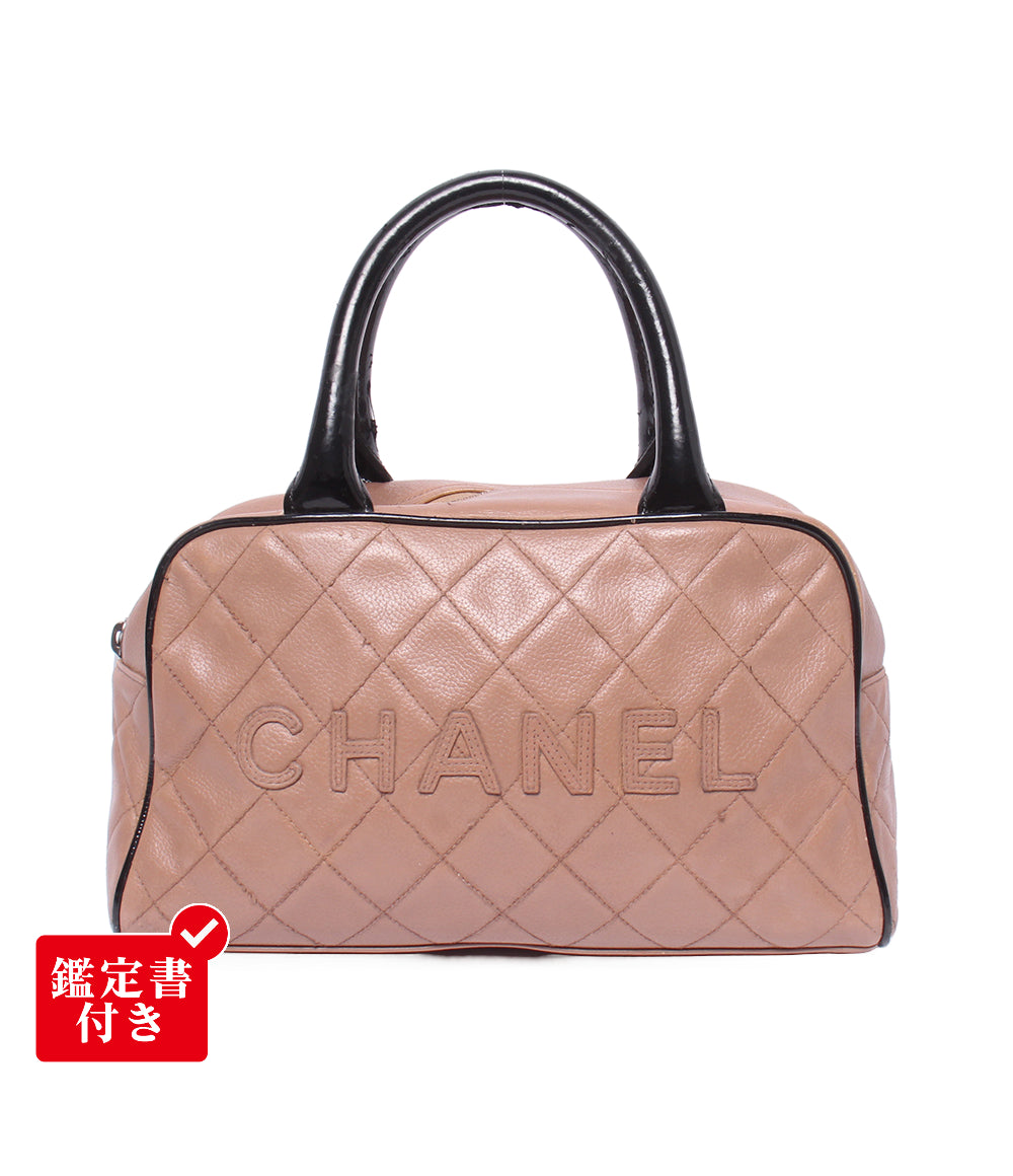 CHANEL ハンドバッグ ボーリングバッグ マトラッセ シルバー金具 6番台 レディース シャネル