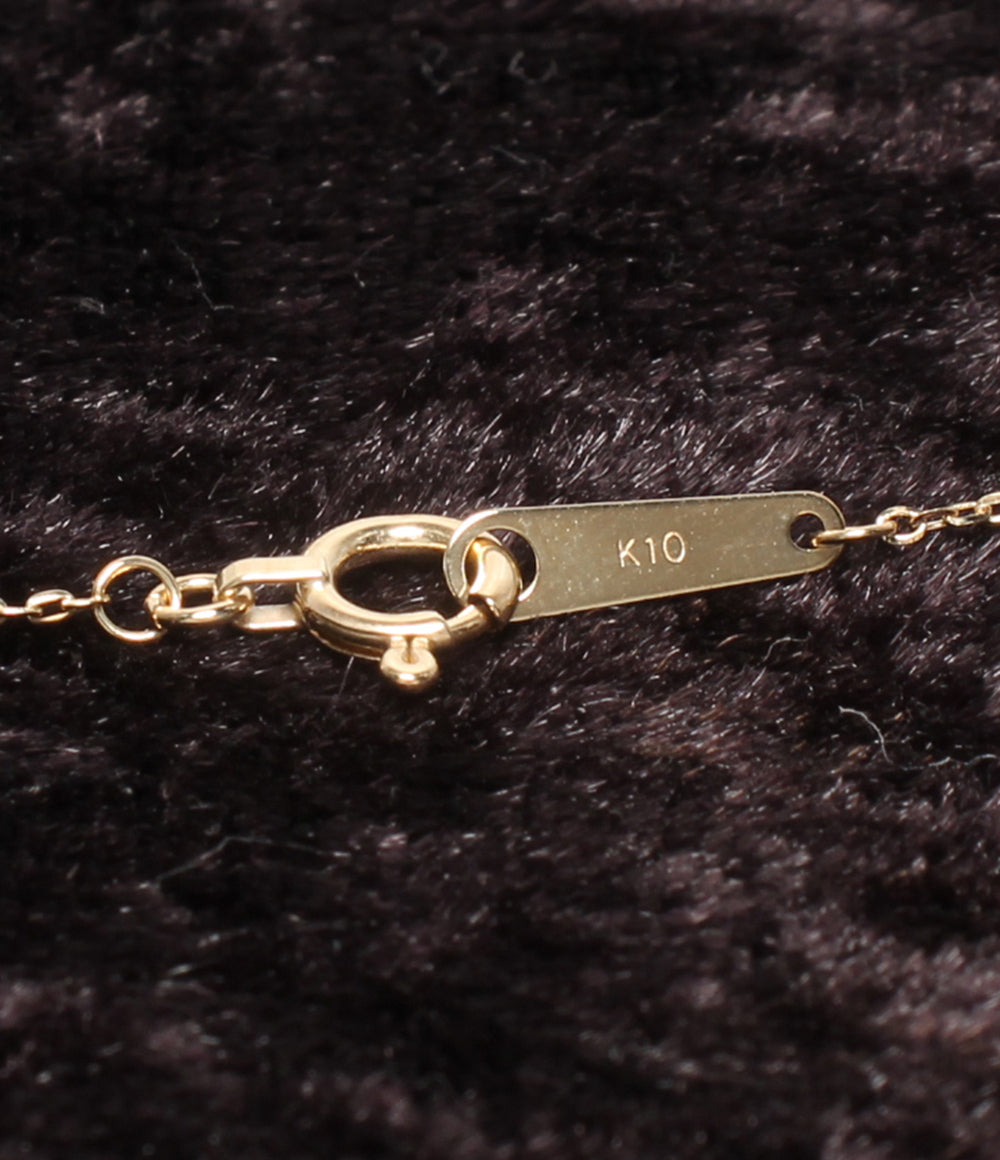 美品 NOJESS ネックレス K10 ダイヤ 0.066ct フラワーモチーフ 花モチーフ レディース ノジェス