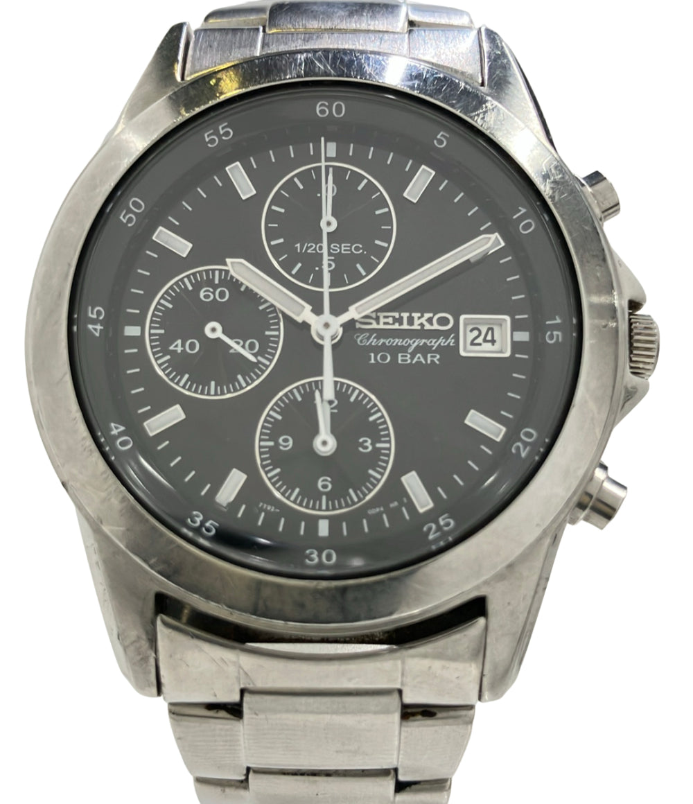 SEIKO 腕時計 クオーツ ブラック 7T92-0DM0 メンズ セイコー