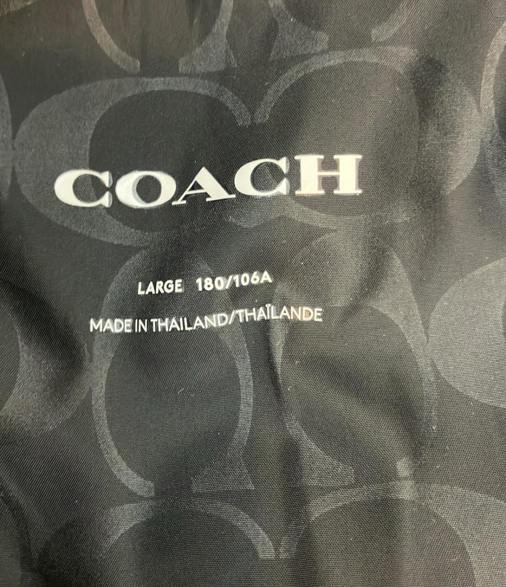 COACH ダウンジャケット フード カラーブロック ジップ開閉 ジップ