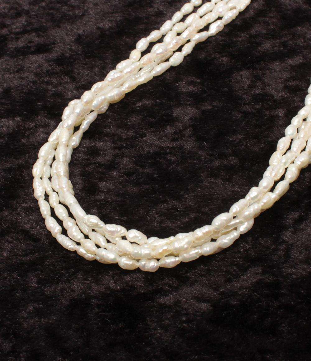 美品 5連ネックレス SV 淡水パール レディース