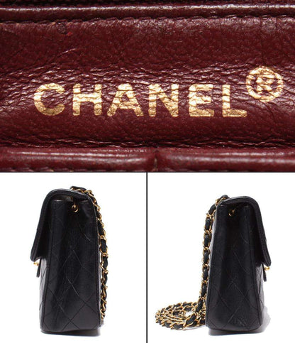 CHANEL チェーンショルダーバッグ ゴールド金具 シングルチェーン シングルフラップ ラムスキン 2番台 マトラッセ20 レディース シャネル