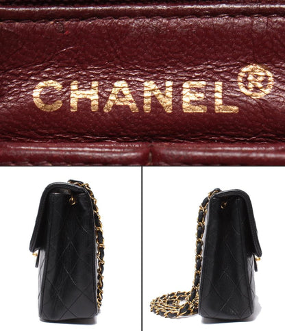 CHANEL チェーンショルダーバッグ ゴールド金具 シングルチェーン シングルフラップ ラムスキン 2番台 マトラッセ20 レディース シャネル