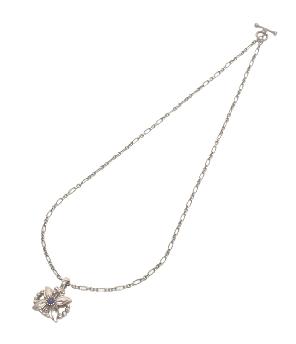 美品 ジョージジェンセン ネックレス SV925 ラピスラズリ ヘリテージコレクション イヤーペンダント 1998 レディース Georg Jensen