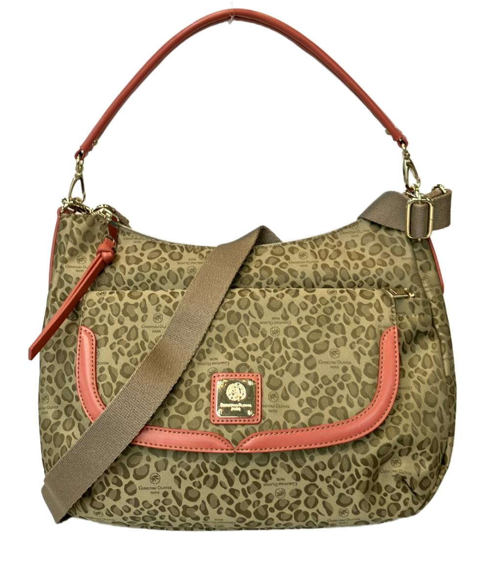 美品 クリスチャンオリビエ 2wayハンドバッグ ショルダーバッグ ヒョウ柄 レディース CHRISTIAN OLIVIER