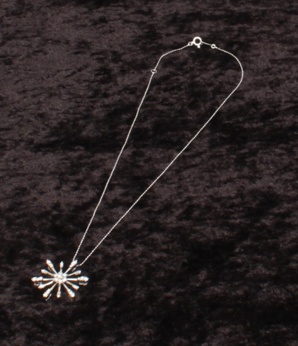 美品 ネックレス K18WG ダイヤ 0.70ct 雪モチーフ スノーモチーフ レディース