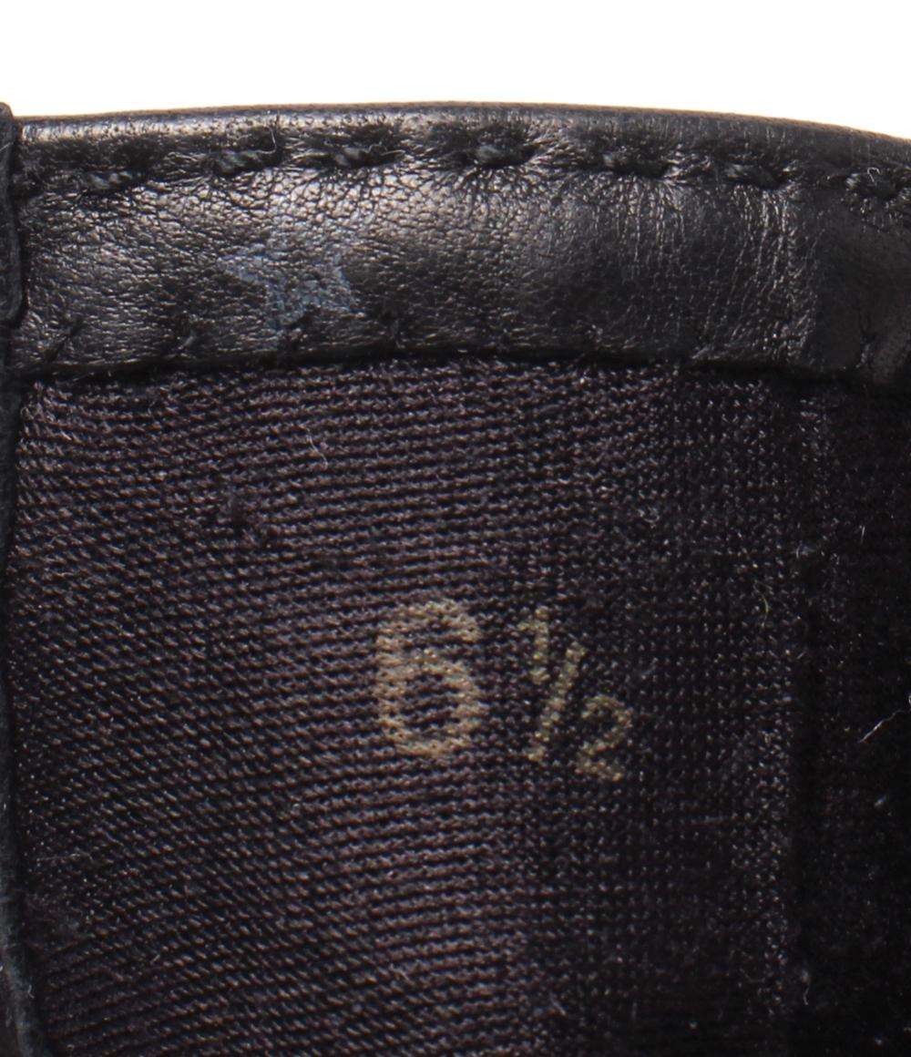 HERMES 手袋 レザーグローブ ラムスキン シルバー金具 コリエドシアン レディース エルメス