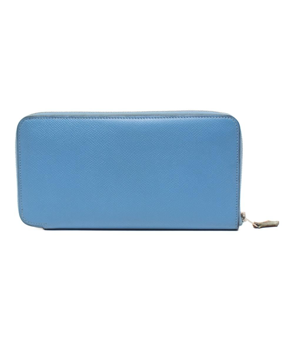 エルメス ラウンドファスナー長財布 □R刻印 シルバー金具 アザップロング シルクイン レディース HERMES