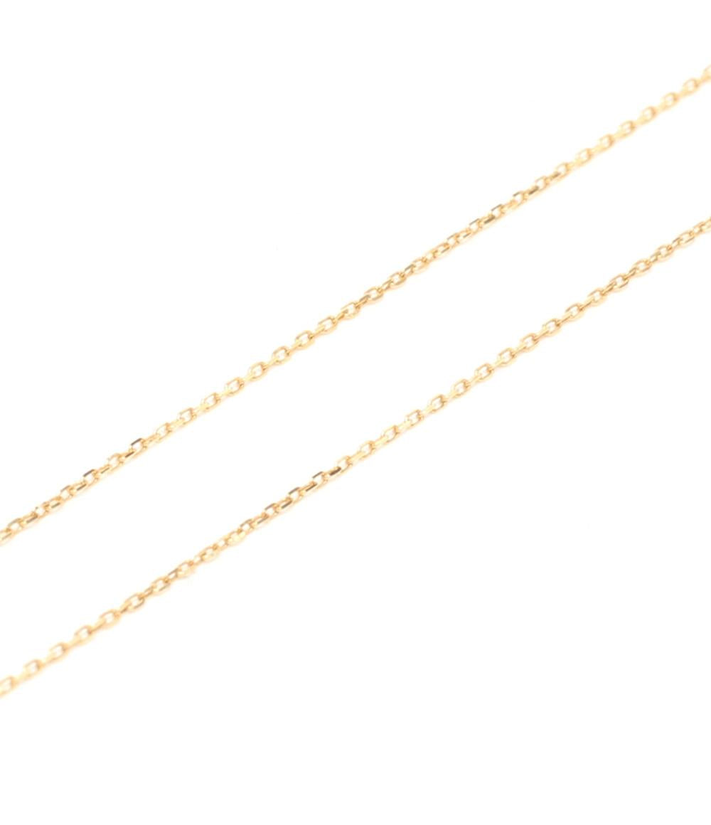 美品 AHKAH ネックレス K18 ダイヤ 0.02ct ハートモチーフ レディース アーカー