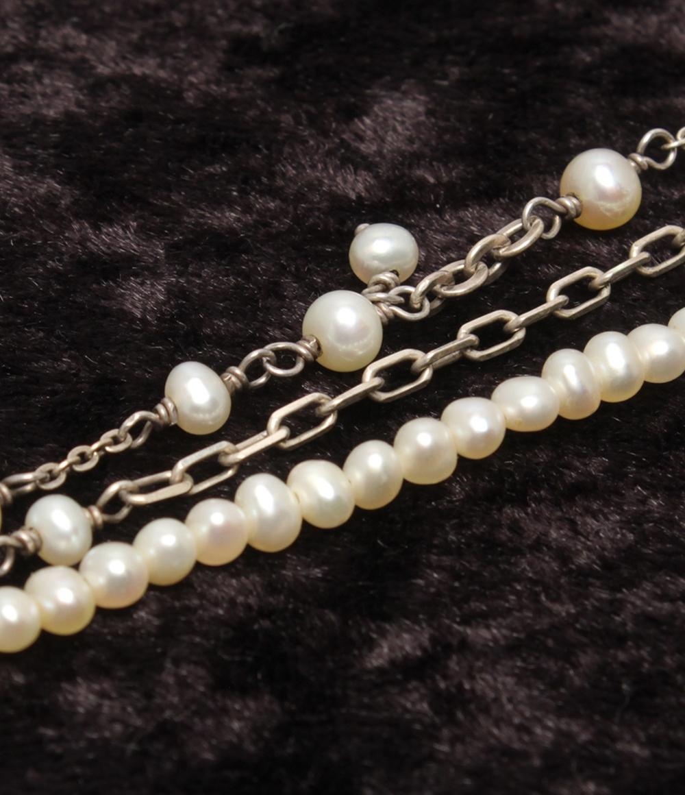 アガット 3連ブレスレット SV925 淡水パール レディース agete