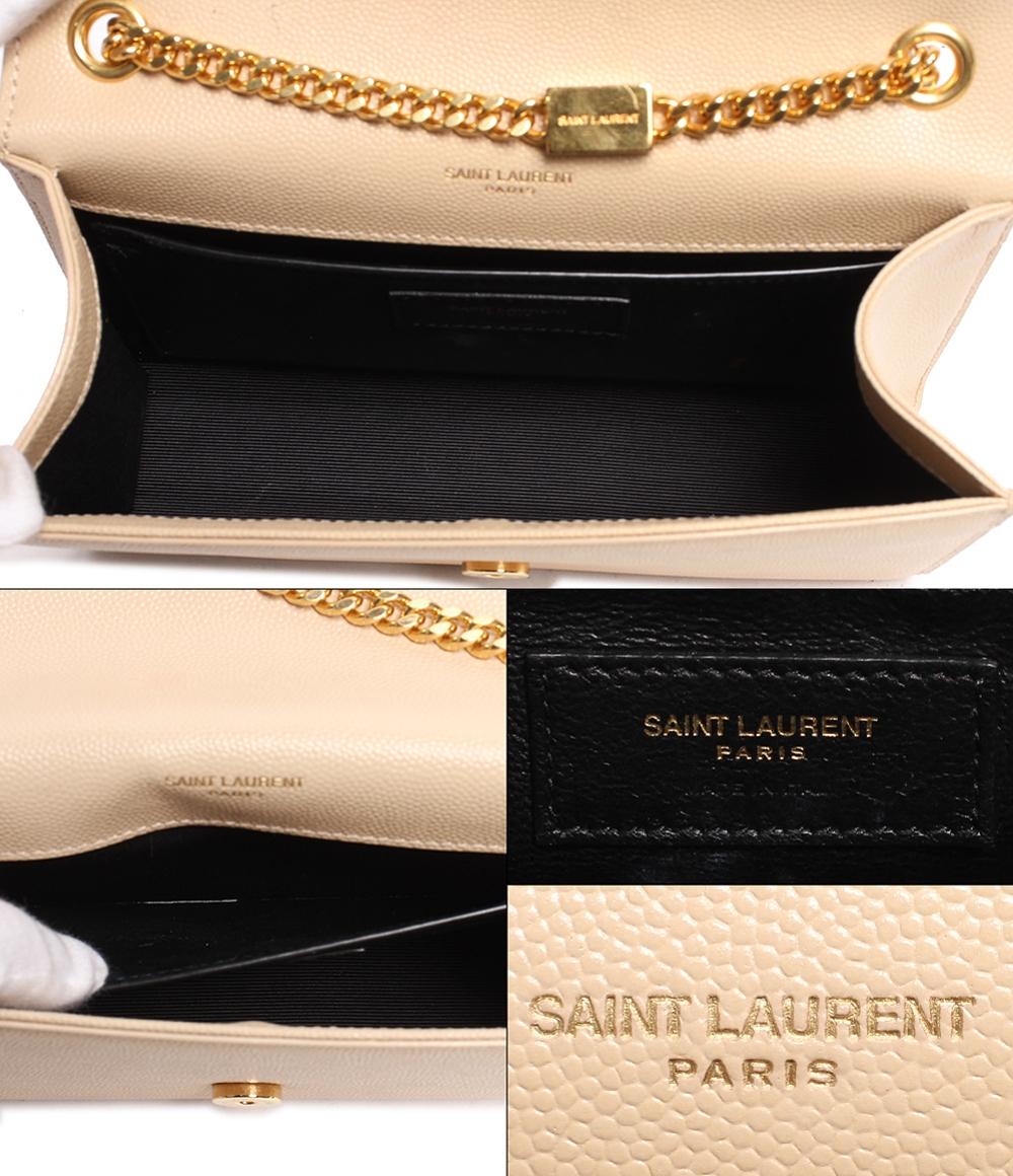 サンローラン ショルダーバッグ チェーン レザー YSLロゴ ゴールド金具 ケイト ミディアム グレイン ド プードルレザー レディース SAINT LAURENT