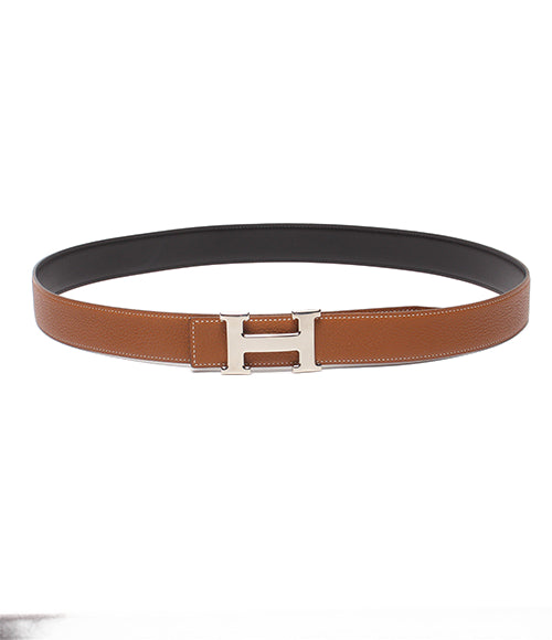 HERMES ベルト □M刻印 シルバー金具 Hバックル リバーシブル メンズ エルメス
