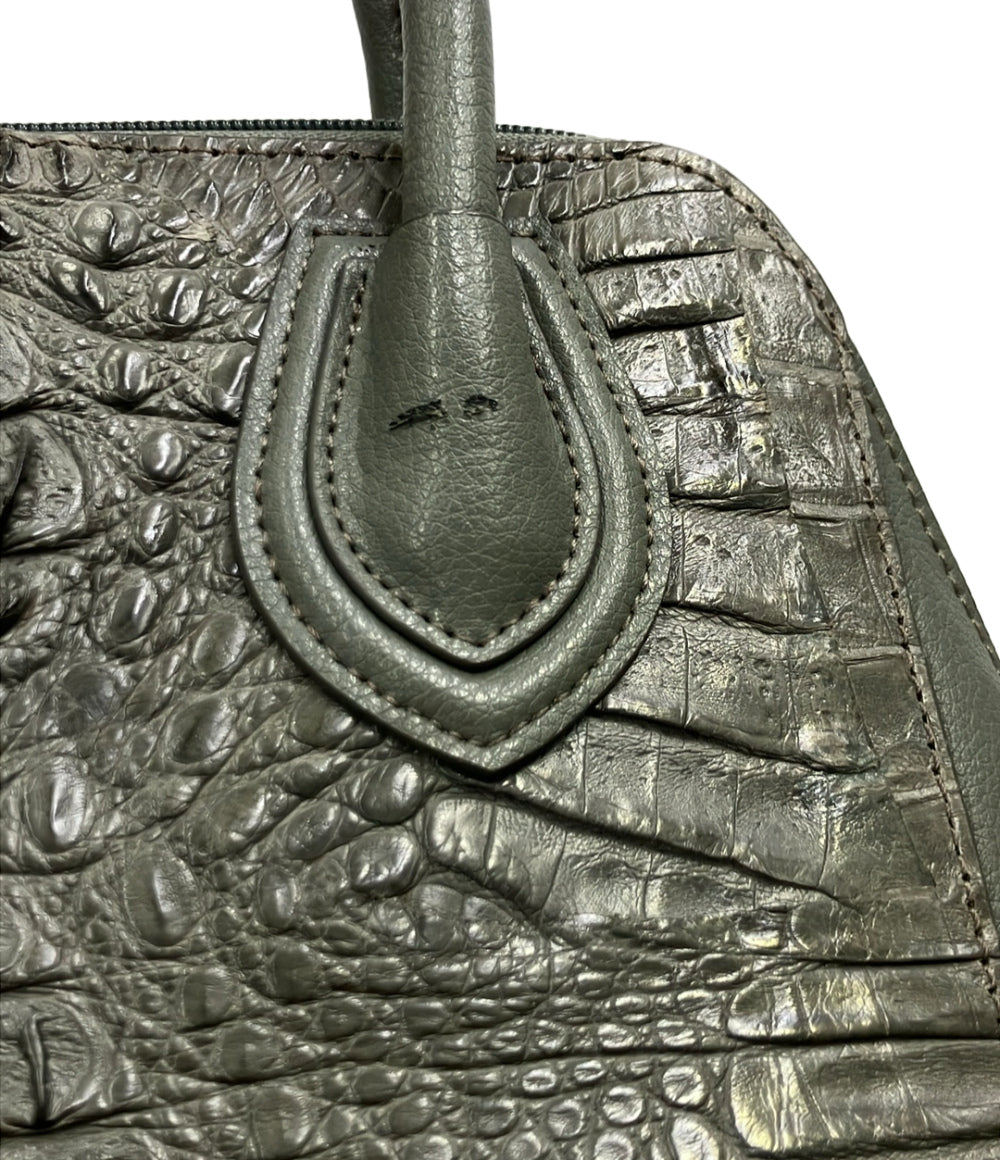 美品 RODANIA 2way ハンドバッグ ショルダーバッグ 斜め掛け カイマンレザー レディース ロダニア