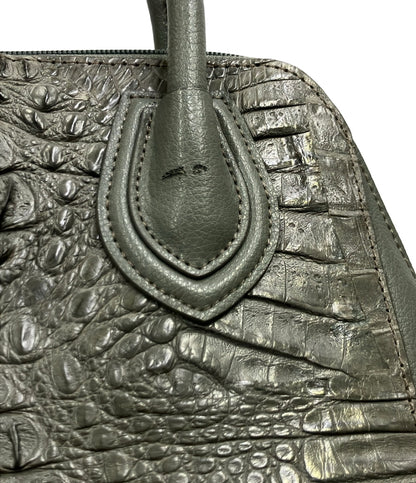 美品 RODANIA 2way ハンドバッグ ショルダーバッグ 斜め掛け カイマンレザー レディース ロダニア