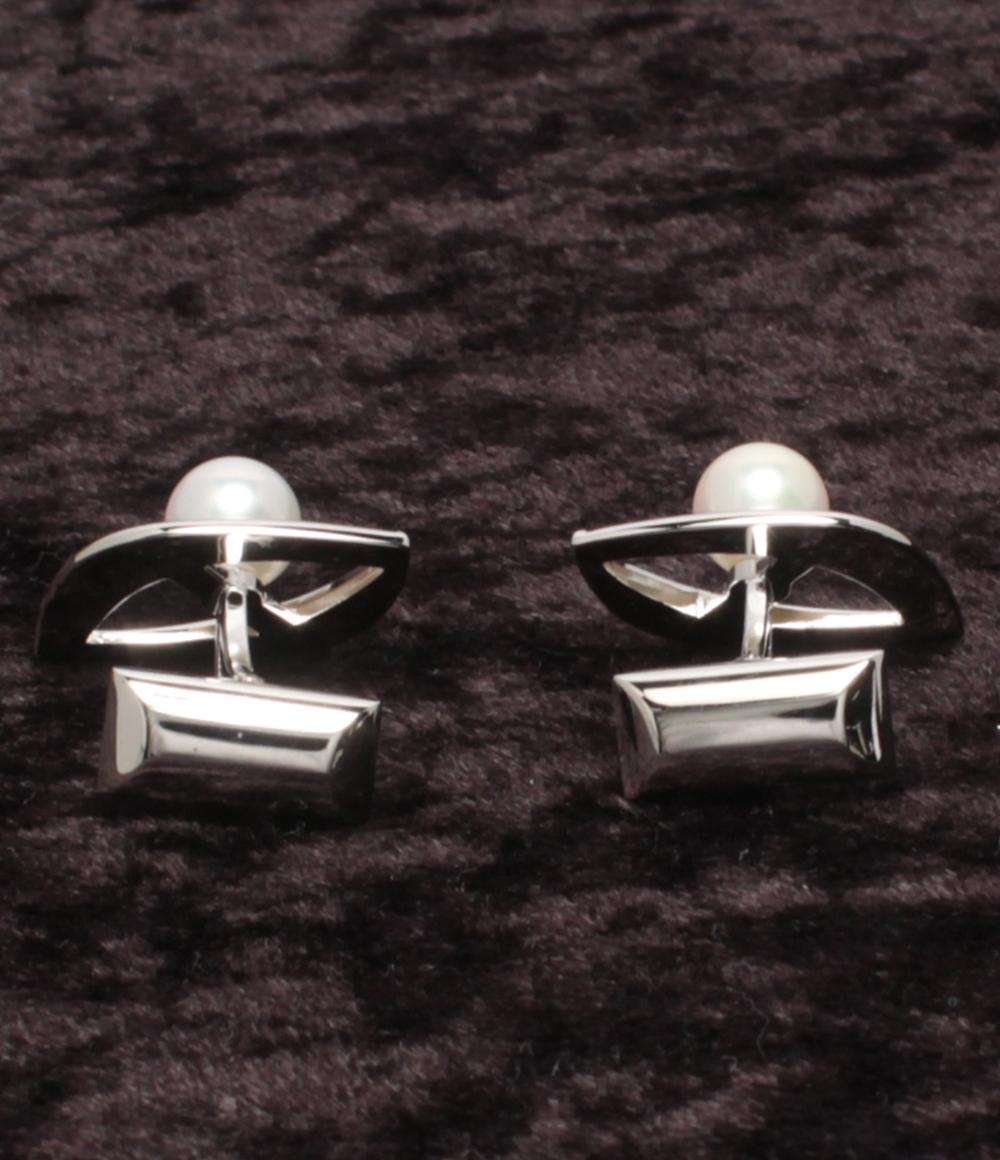 美品 MIKIMOTO カフス SV パール 7.3mm メンズ ミキモト
