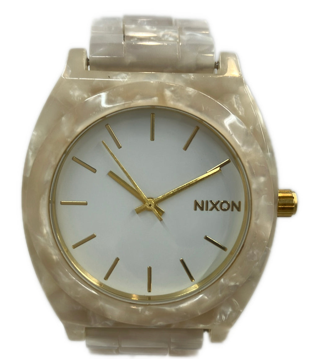 美品 NIXON 腕時計 タイムテラー クオーツ ホワイト レディース メンズ ニクソン