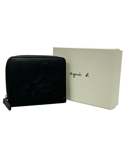 美品 Agnes b. VOYAGE ラウンドファスナー二つ折り財布 牛革 WAW07-01 メンズ アニエスベーボヤージュ