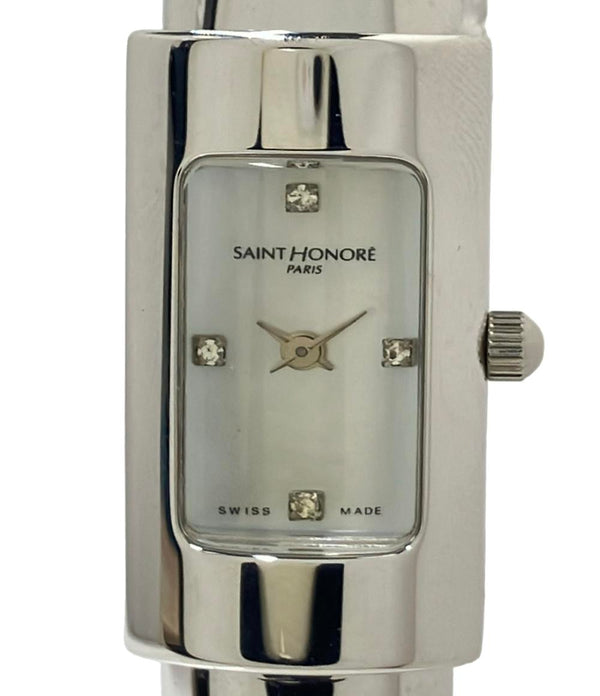 【SAINT HONORE/サントノーレ】 オーデシー スモセコ 未使用 腕時計 GP/クロコダイル クオーツ シルバー レディース【中古】【真子質店】【GD】【IMiK】 SAINT HONORE 腕時計 クオーツ シェル レディース サントノーレ
