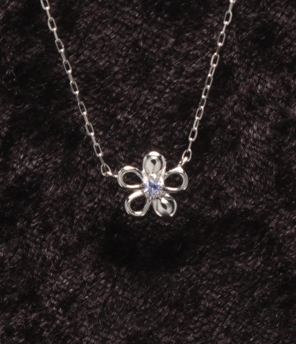 美品 ヨンドシー ネックレス K10 ダイヤ フラワーモチーフ 花モチーフ リバーシブル レディース 4℃
