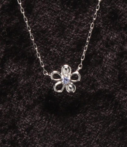 美品 ヨンドシー ネックレス K10 ダイヤ フラワーモチーフ 花モチーフ リバーシブル レディース 4℃